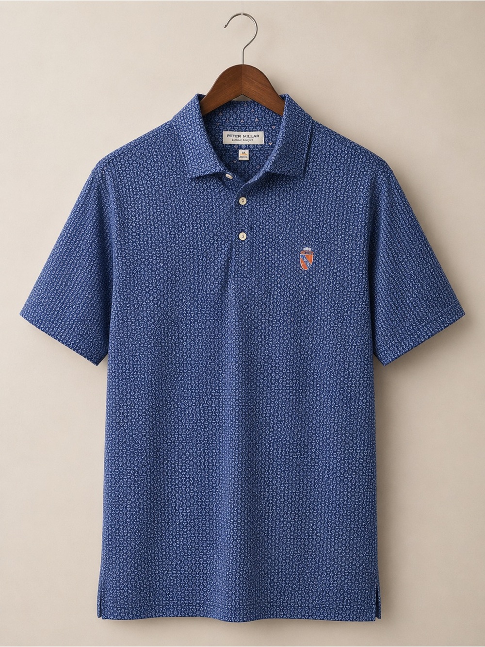 Peter Millar SCCCPolo Shirt Men’s XL Blue Martini Glass Print Golf Polo